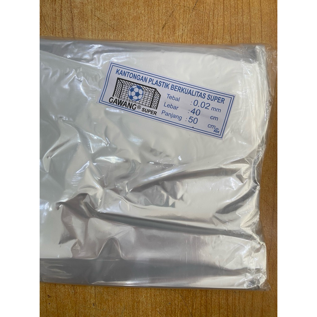 [100 lembar] PP GAWANG SUPER 40x50x02 | PLASTIK LAUNDRY 40x50 | PLASTIK PP GAWANG 40x50
