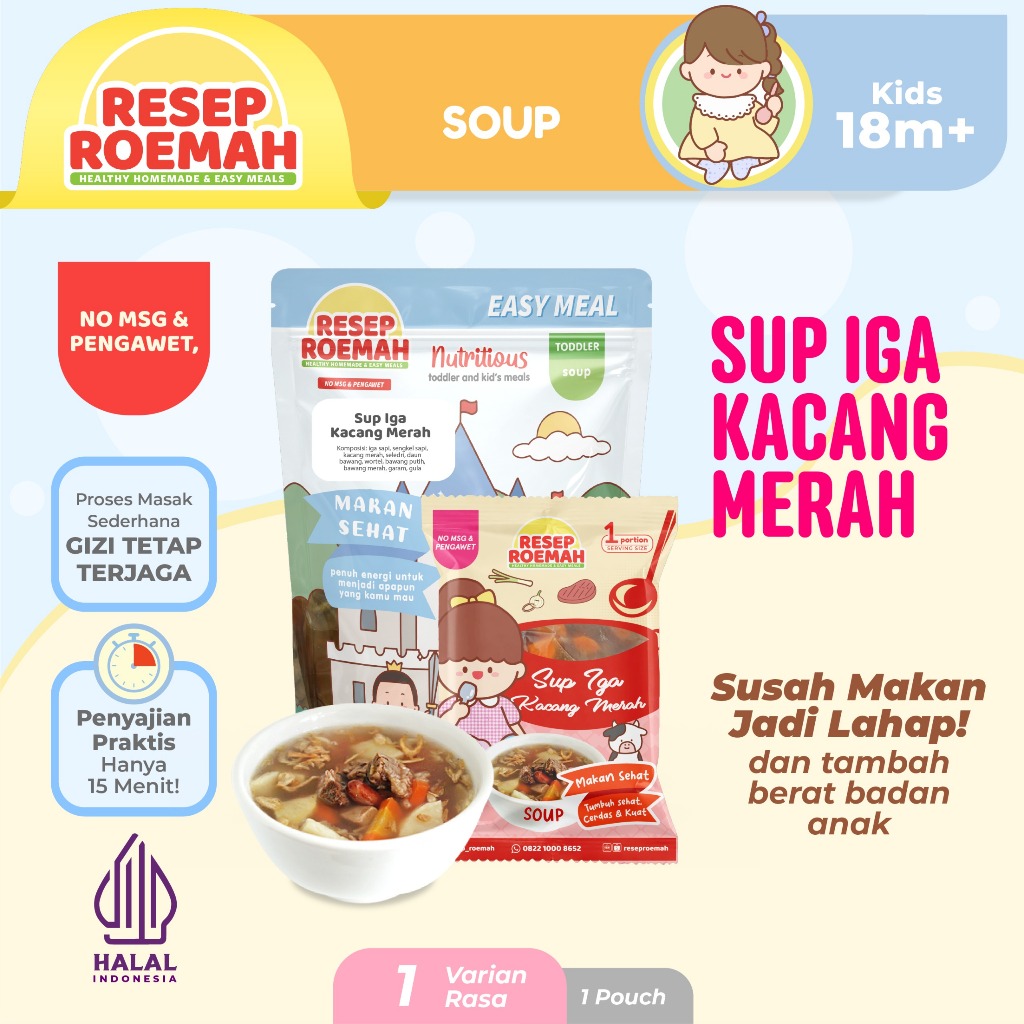 

Resep Roemah Sup Iga Kacang Merah / Redbean Ribs Soup / Kids Healthy Homemade Frozen Food / No MSG