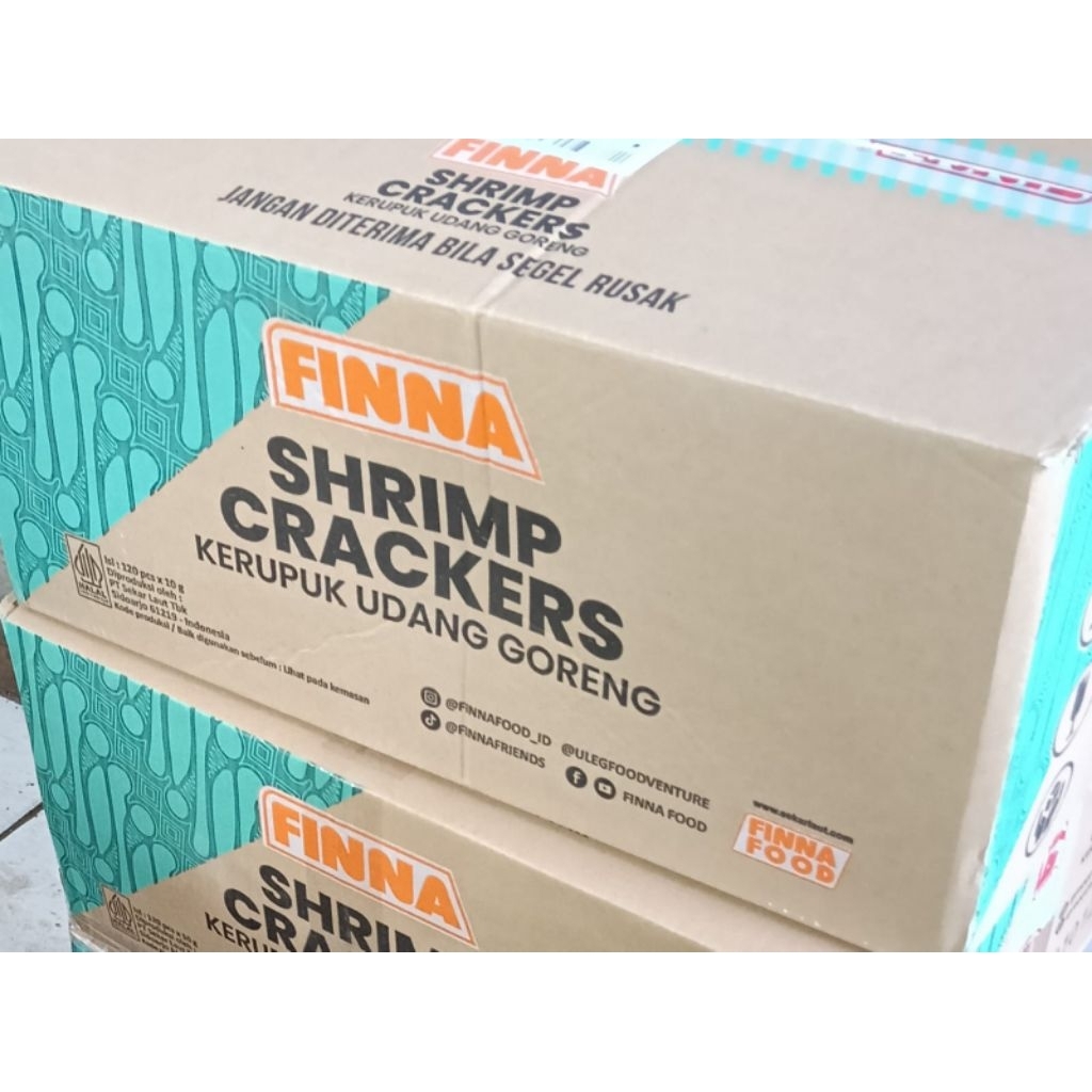 

kerupuk finna ,kerupuk goreng udang 10gr(120 bks)/karton