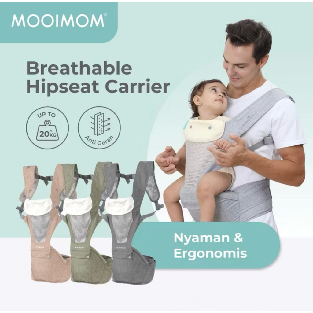 Gendongan Bayi MOOIMOM - Breathable Hipseat Carrier MOOIOM Bekas NEGO Tipis Aja