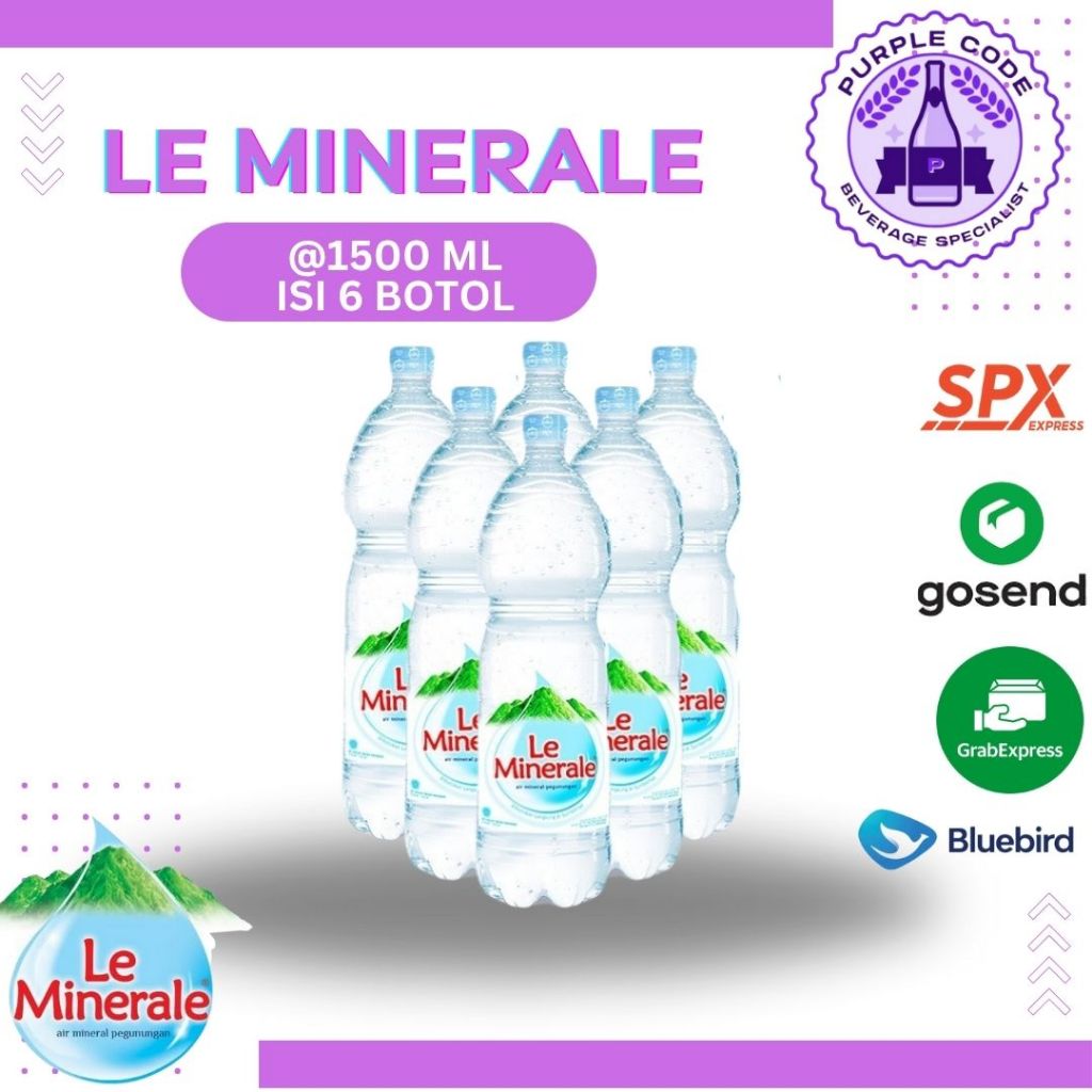 

(INSTANT READY) Le Minerale 1500ml isi 6 botol Per PAKET - READY Lemineral Air Minum Kemasan Botol Minuman Kardus