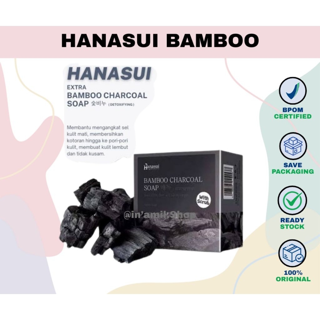 [ BAMBOO CHARCOAL ] HANASUI BAMBOO CHARCOAL SOAP - SABUN ARANG