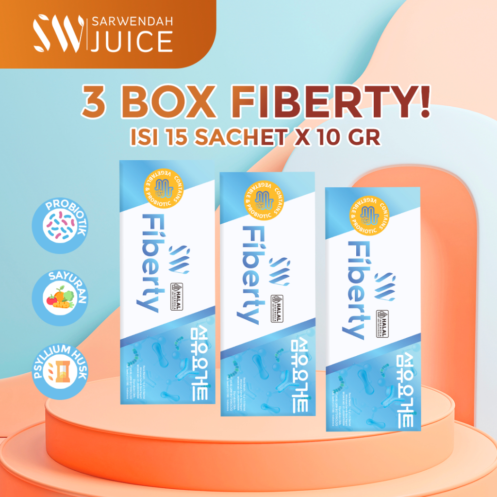 Sarwendah Juice ( 3 Box ) SW Fiberty Detox Yoghurt - Lancar BAB - Diet Turun Berat Badan Pelangsing