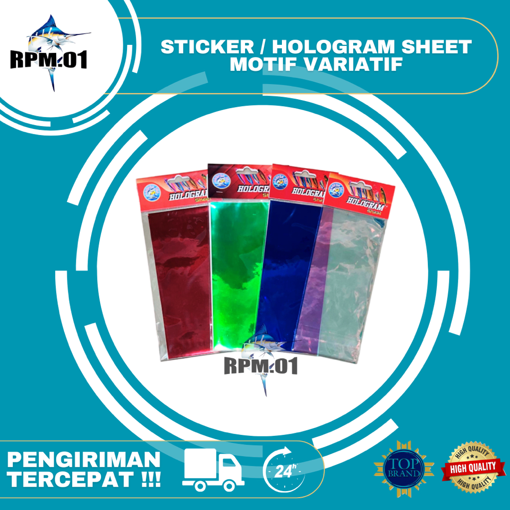 

STICKER / HOLOGRAM SHEET WARNA VARIATIF (8.5 & 9.5 X 20 CM X 2 LEMBAR)