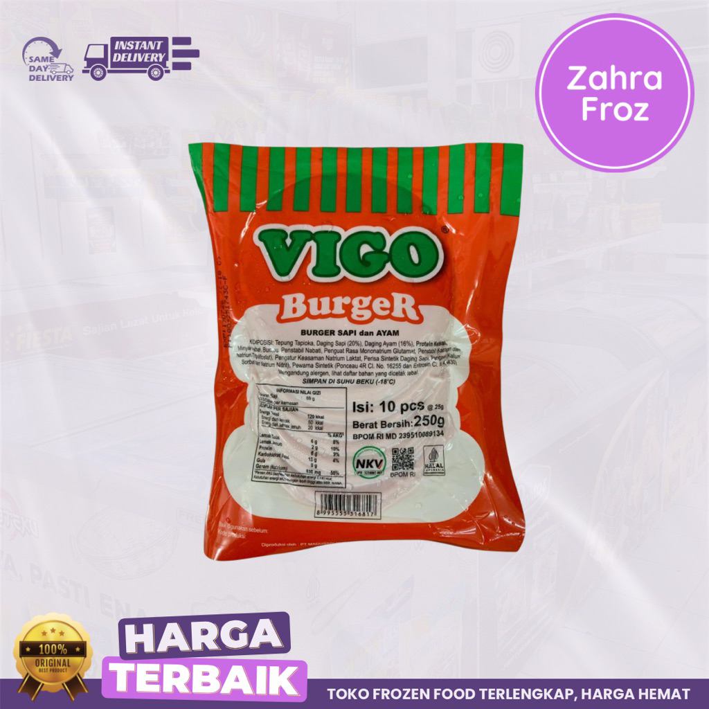 

VIGO BURGER 250 GR ISI 10 PCS