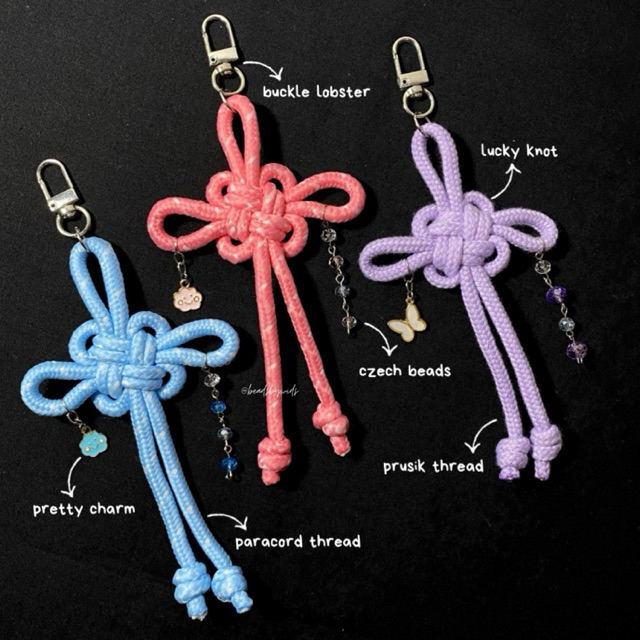 [beadsbywids] Gantungan Tas Norigae Good Luck Paracord / Noriage Good Luck Knot Bag Charm