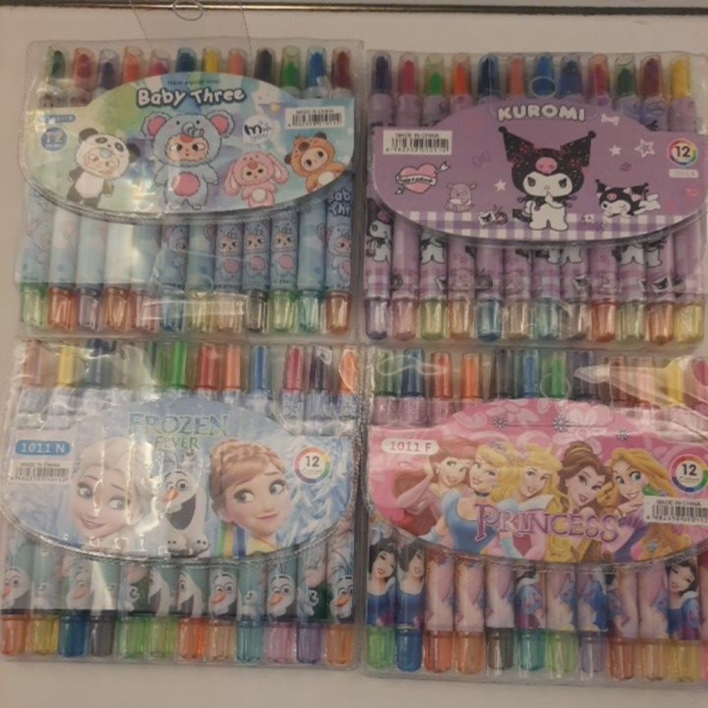 

Crayon krayon putar pendek PRINCES KUROMI ELSA MELODY motif anak cewek/perempuan