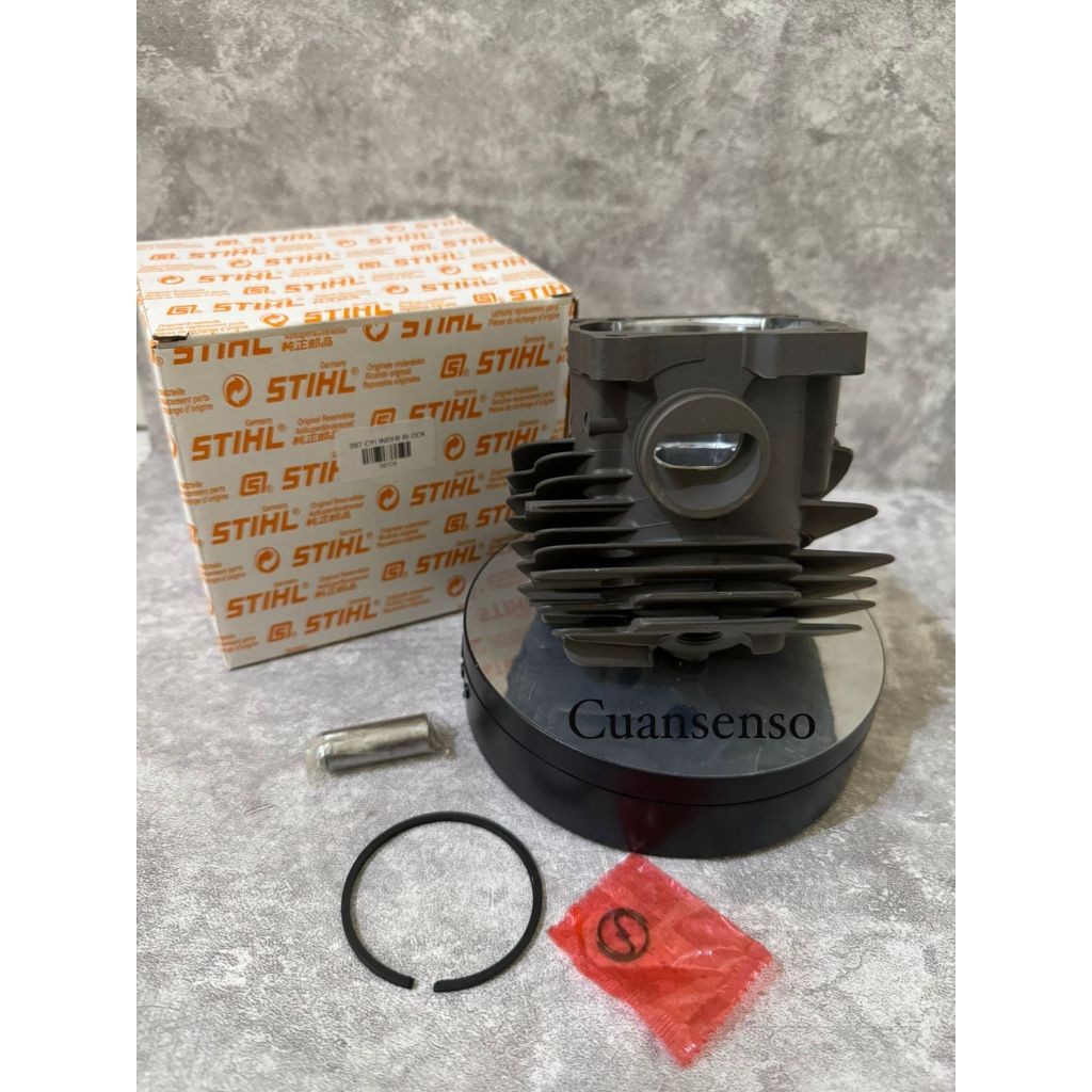 CYLINDER BLOCK ASSY MESIN SENSO CHAINSAW MERK STIHL MS- 382 ORIGINAL LENGKAP MADE IN GERMANY ASLI OR