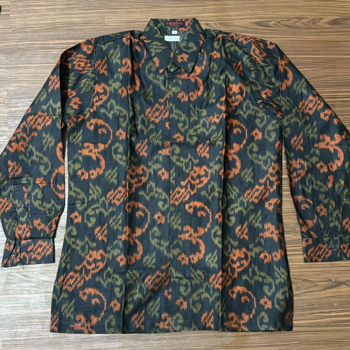 KEMEJA ENDEK PRIA LENGAN PANJANG MOTIF BUANA