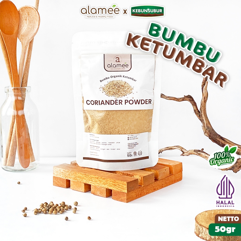 

ALAMEE Bubuk Ketumbar Organik Bumbu Dapur Instan Coriander Powder Murni Asli Seasoning 50 Gram