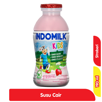

Indomilk Susu Cair Rasa Stroberi 190 ml