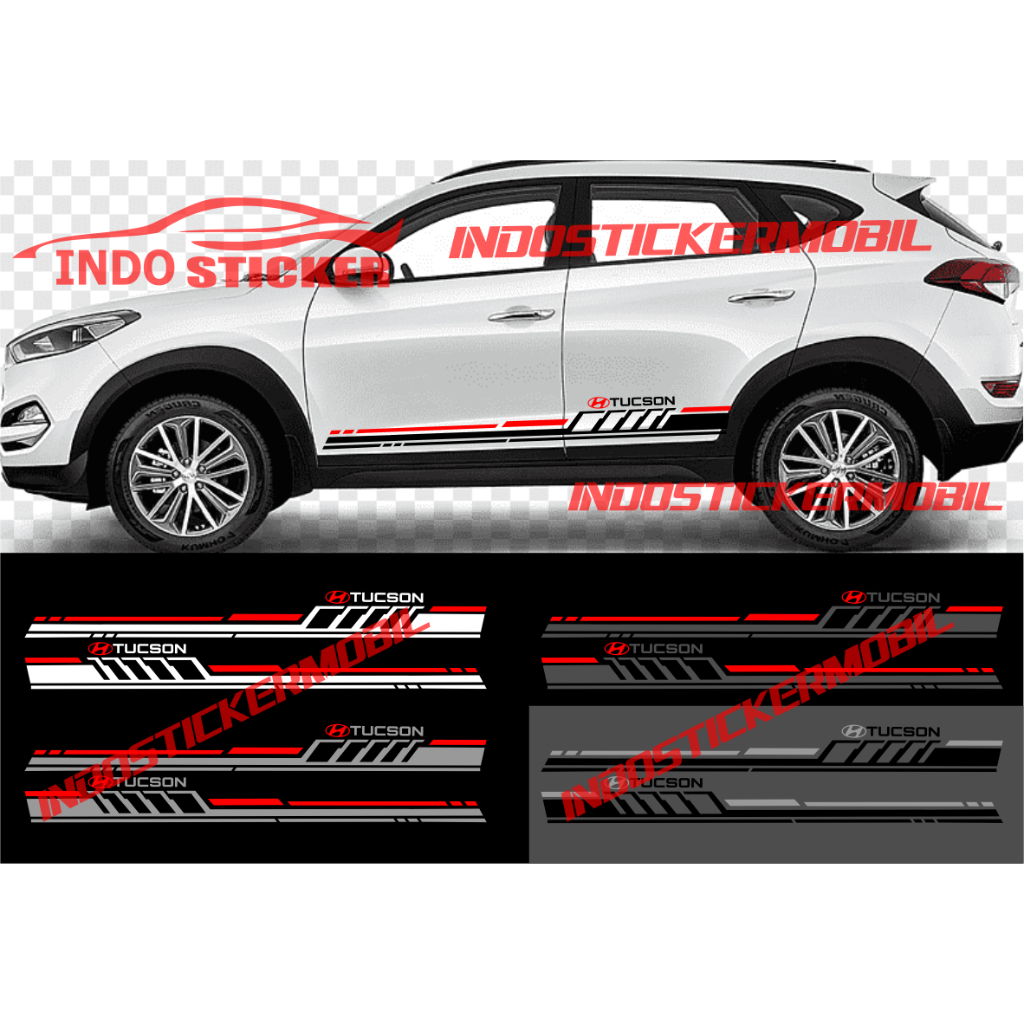 Cutting sticker mobil tucson stiker list stripe body samping mobil hyundai tucson sticker terbaru tu