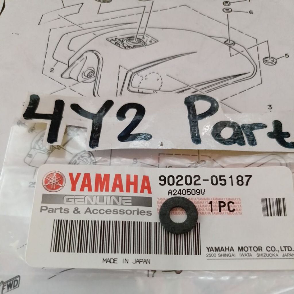 paking / gasket kran bensin dan pelampung tengki rxking original YGP Made in japan ( 90202-05187 )