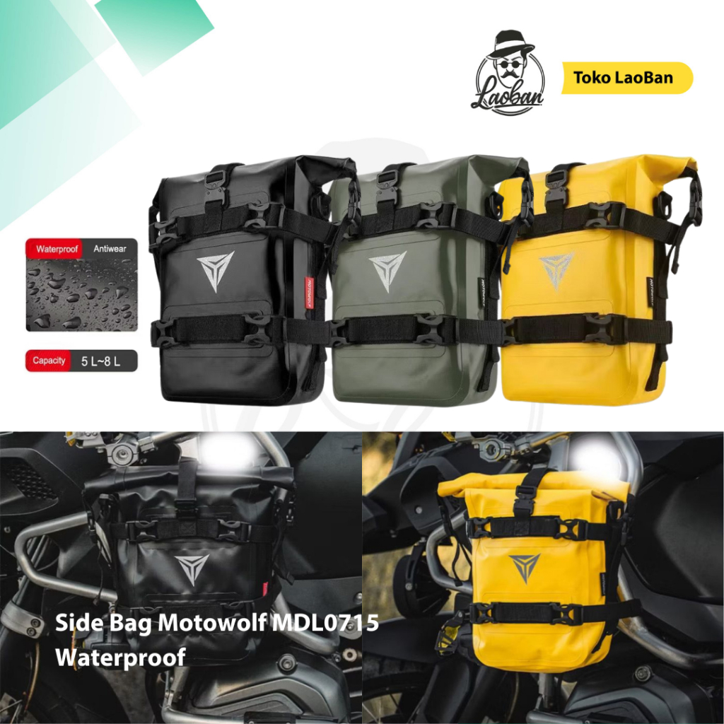 MOTOWOLF Side Bag Motor Waterproof Multifungsi - Crashbar Bag 0715