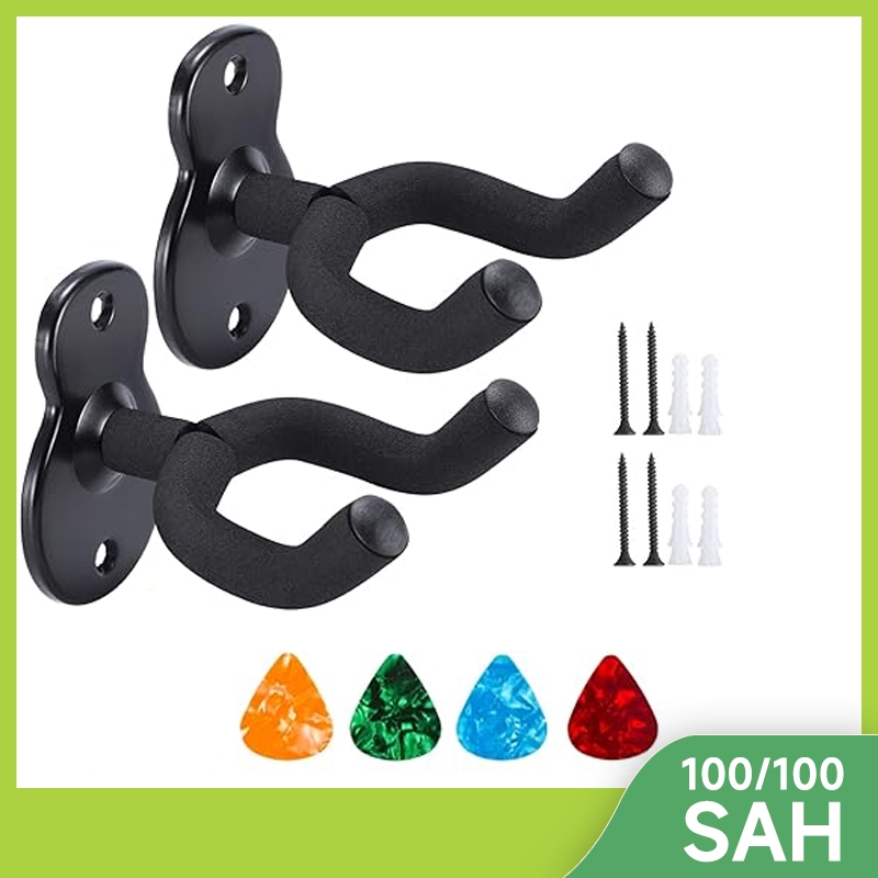 PLAYOU Guitar Wall Mount Ukulele Hanger Hook Holder Stand Ganger Ganger Kait untuk Gitar Bass Listri