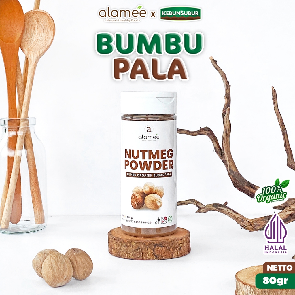 

ALAMEE Pala Bubuk Nutmeg Powder Bumbu Dapur Rempah Seasoning Organik Tabur kebunsubur