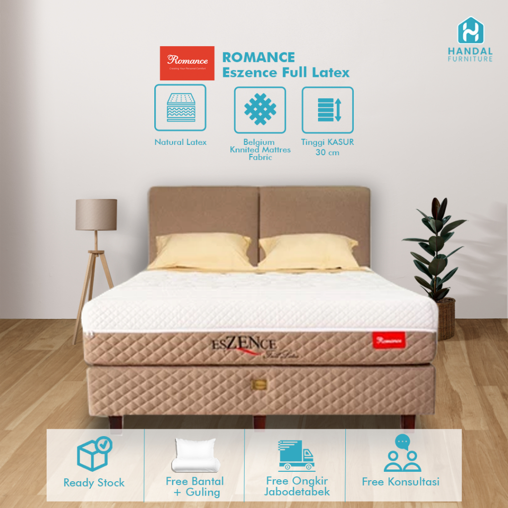 Kasur Romance Eszence Full Latex 100x200, 120x200, 160x200, 180x200, 200x200 Latex Anti Bakteri Ada 