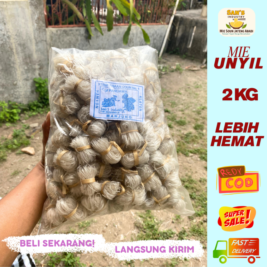 

Mie Soun Unyil / Sohun Mini ±2kg | Mie Kering Halus & Kenyal – Cocok untuk Isian dan Masakan
