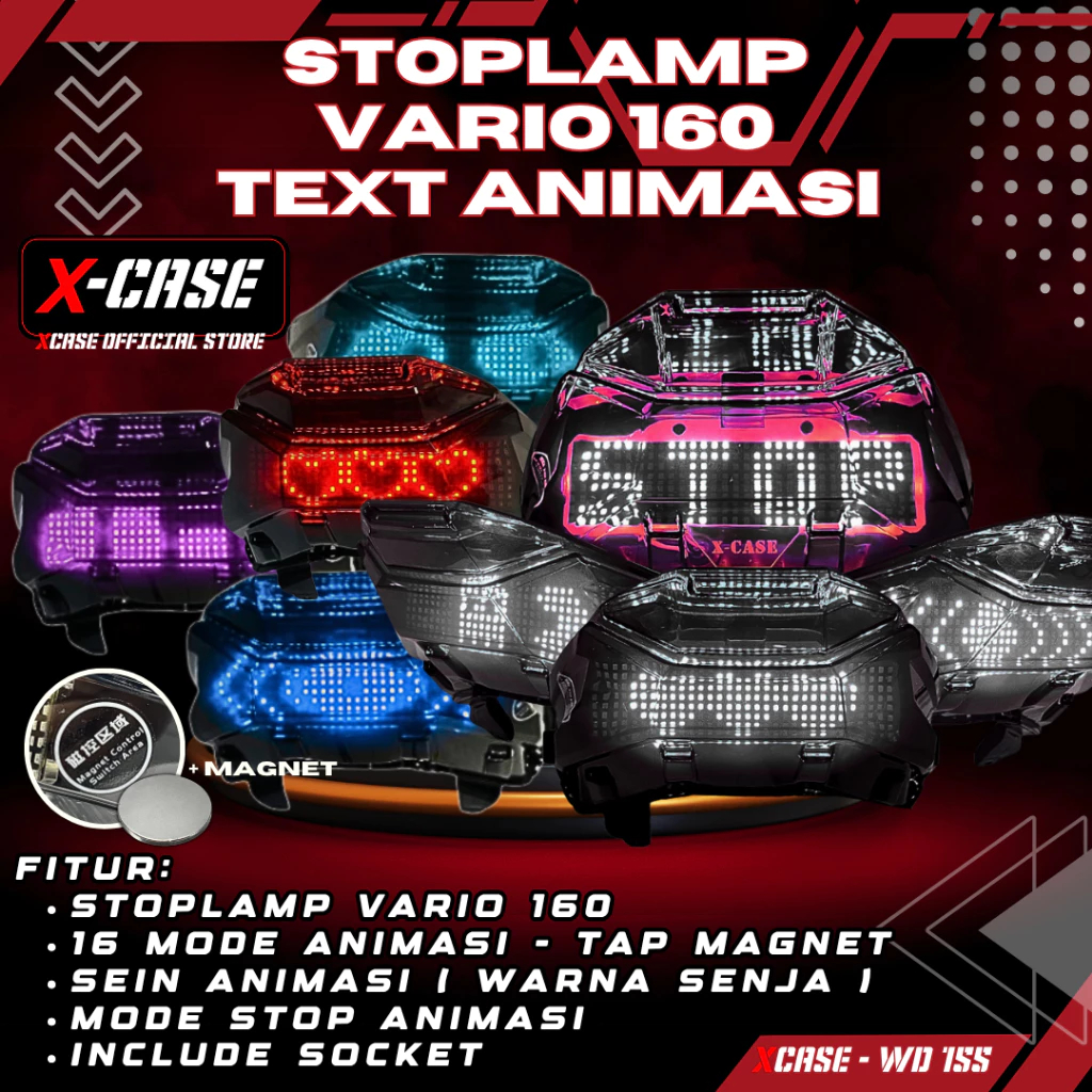 Stoplamp Vario 160 CBS ISS Otomatis Text New Running Magnet New Vario 160 WD 155