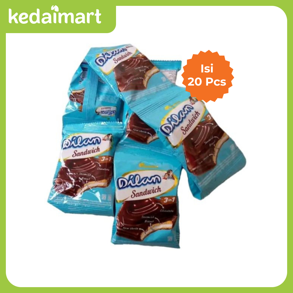 

Dilan Biskuit Sandwich Chocolate Pack Isi 20 x16 Gram