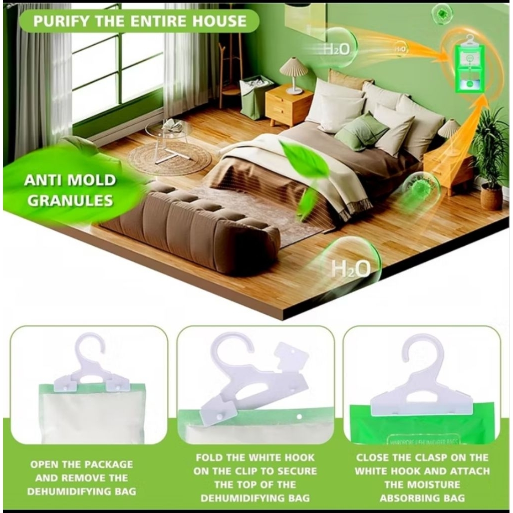 

hanger gantungan penyerap penghilang serap lembab udara air mobil pakaian