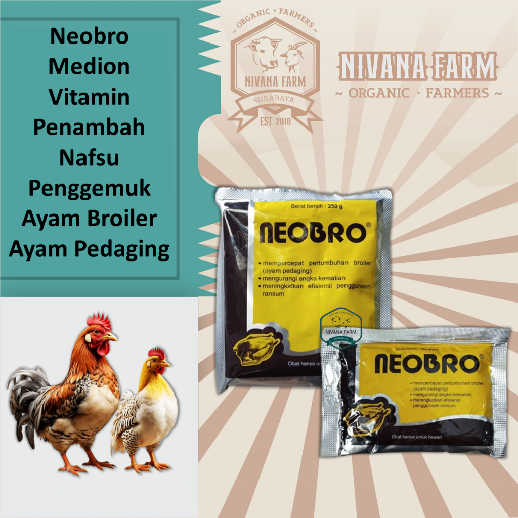 Neobro Medion Vitamin Penambah Nafsu Penggemuk Ayam Broiler Ayam Pedaging