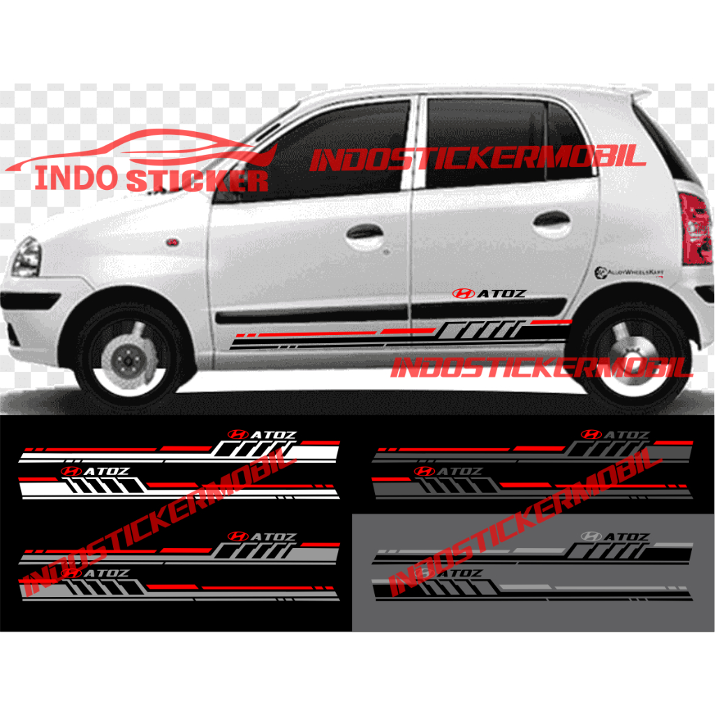 Cutting sticker mobil atoz stiker list stripe body samping mobil hyundai atoz sticker terbaru atoz