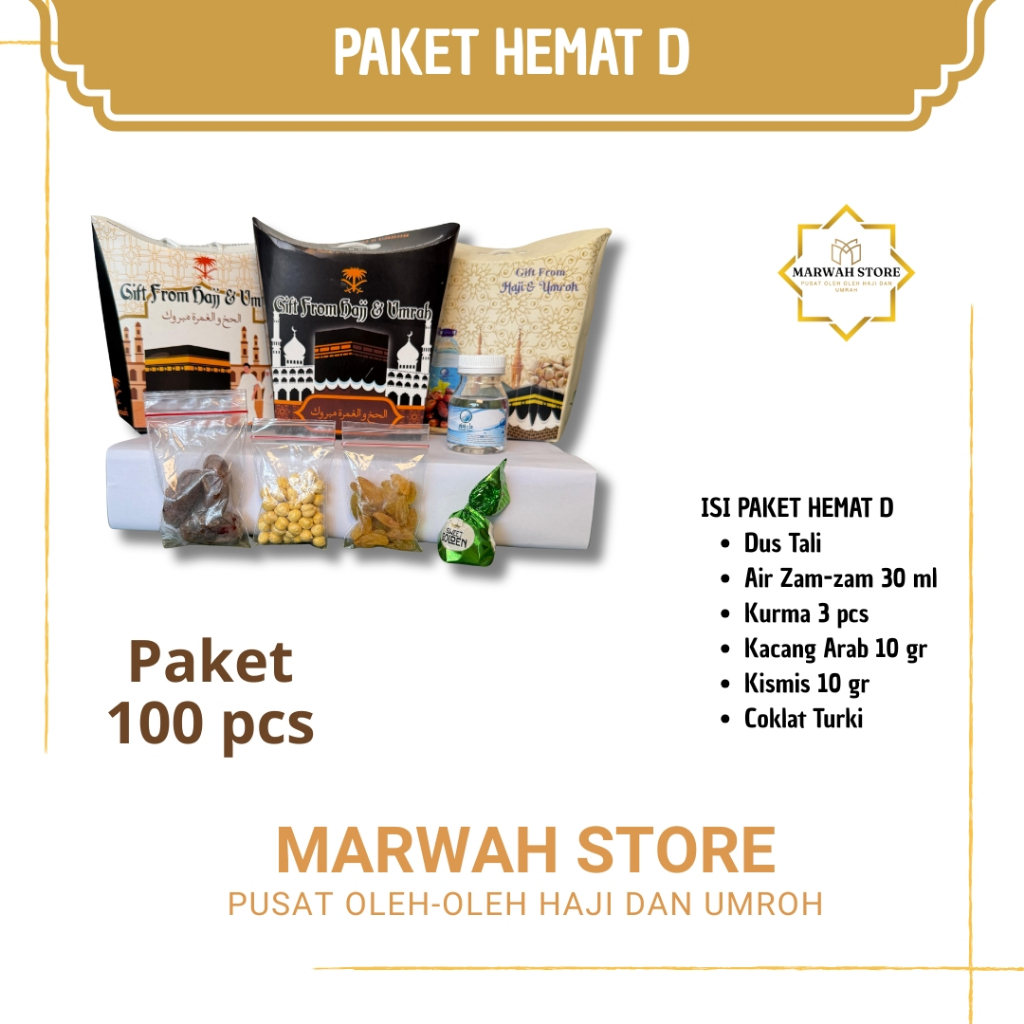 

Oleh-oleh Haji dan Umroh Paket Hemat D isi 100 Lengkap Air Zamzam
