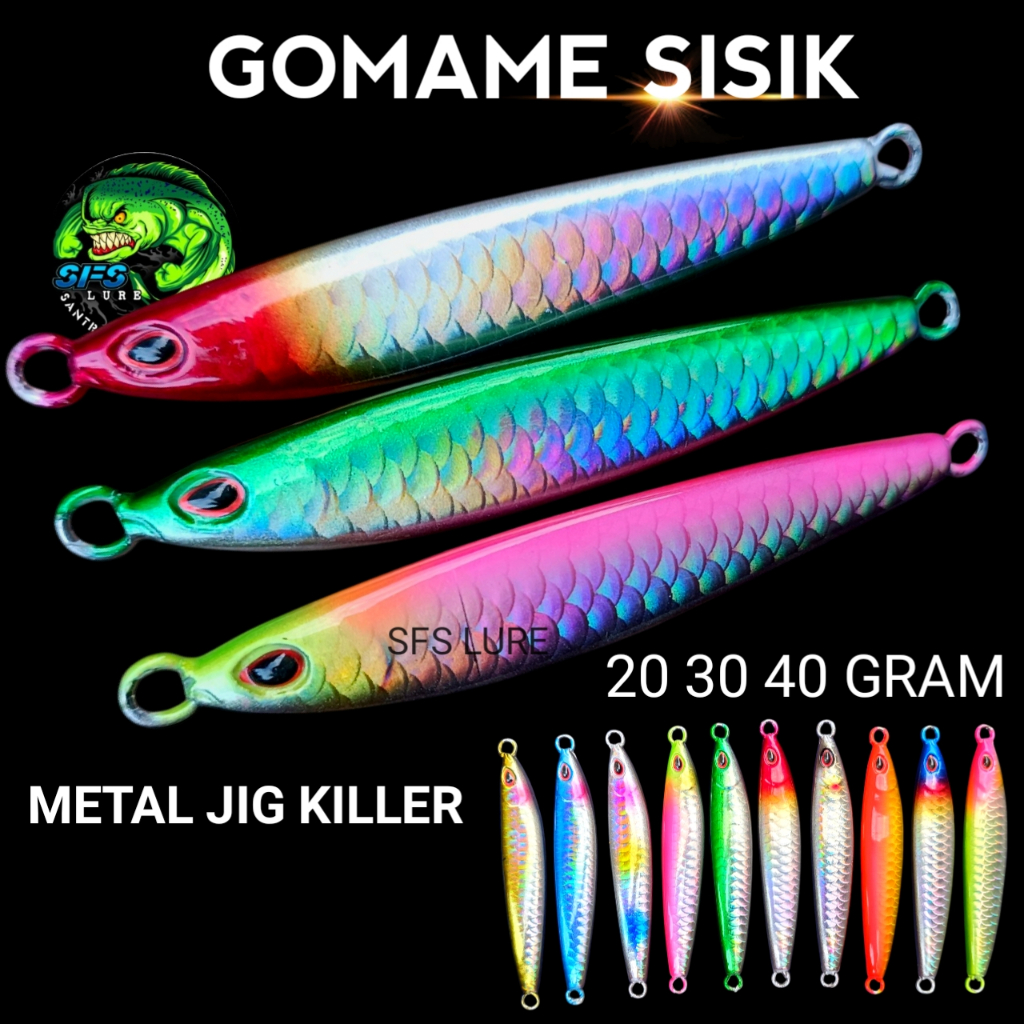 Metal jig 40gram 30gram 20gram micro jig 20gram metal jig gomame asisst hook jig umpan pancing asiss