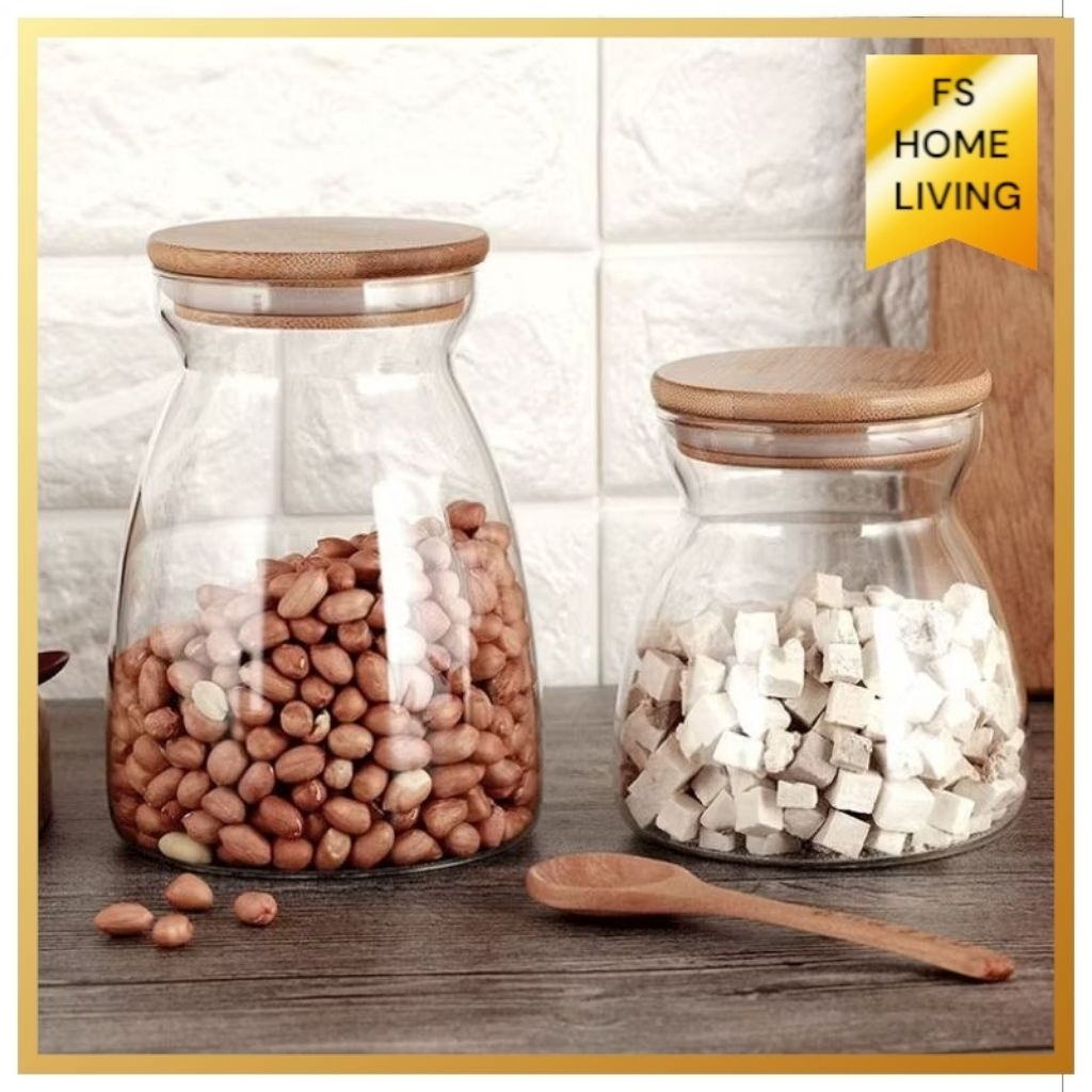 Toples Kue Kaca Bulat Unik Kedap Udara