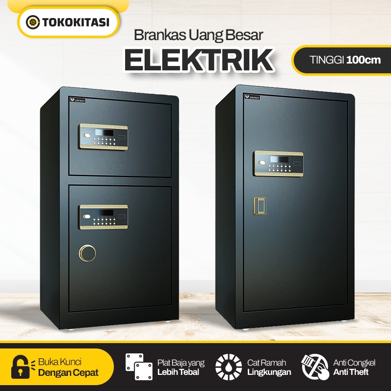 Brankas Uang dan Emas Brankas Besar Elektrik Brankas Dokumen Password dan Sidikjari Full Besi