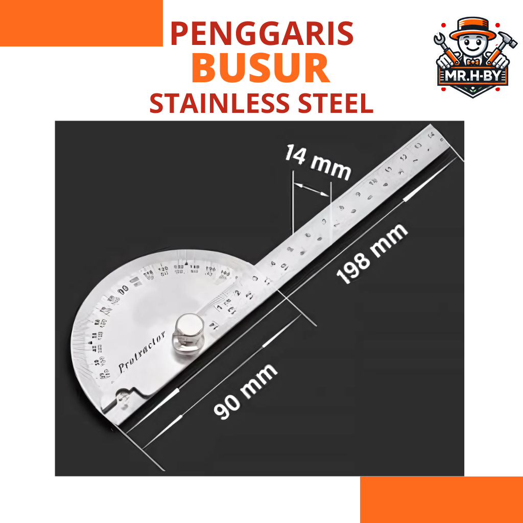 

Penggaris Busur Derajat Protector Tukang Bahan Stainless Steel 14.5cm 180 Derajat - MR_HBY