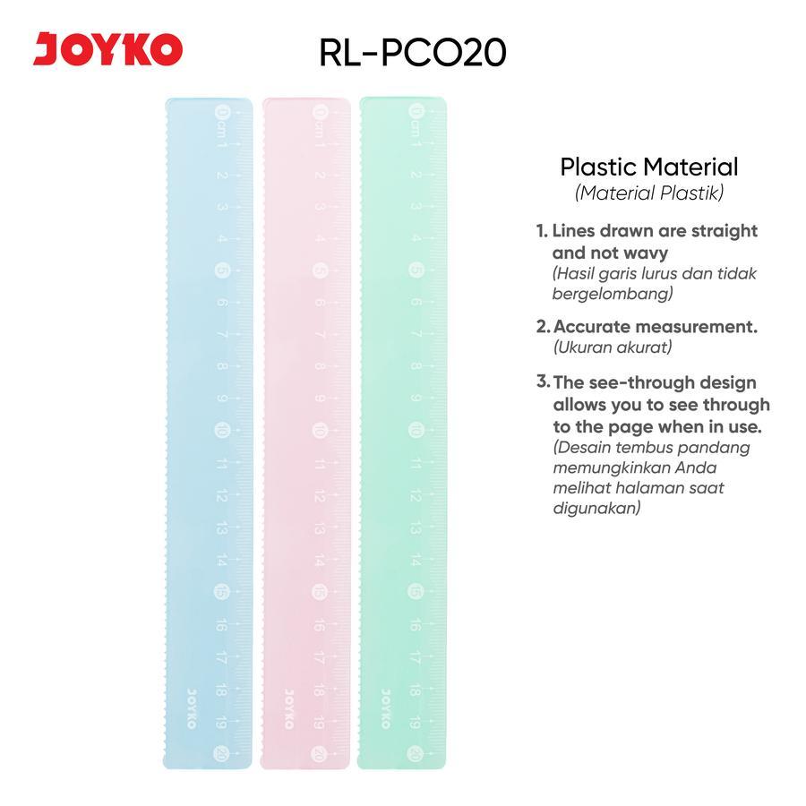 

Penggaris Joyko RL-PCO20 20cm Pastel Color Ruler