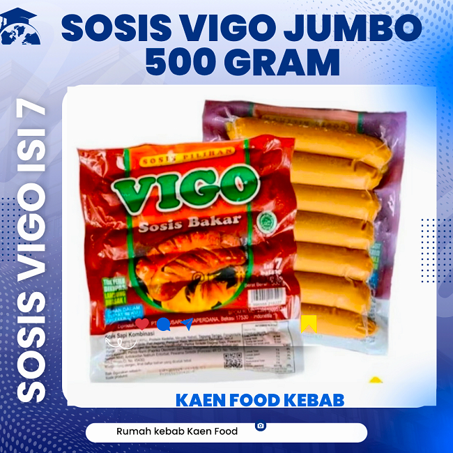 

Vigo Sosis Bakar Jumbo isi 7buah Sosis Goreng Jumbo Vigo Sosis Frankfurter 500gram