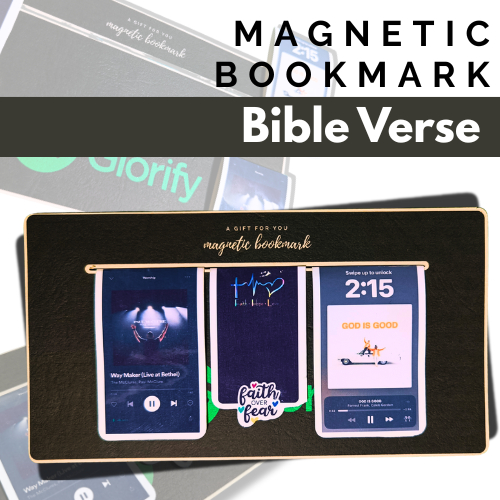 

Magnetic Bookmark Bible Verse - 1 Set isi 3pcs (5 x 3,5cm) - Pembatas Buku Magnet