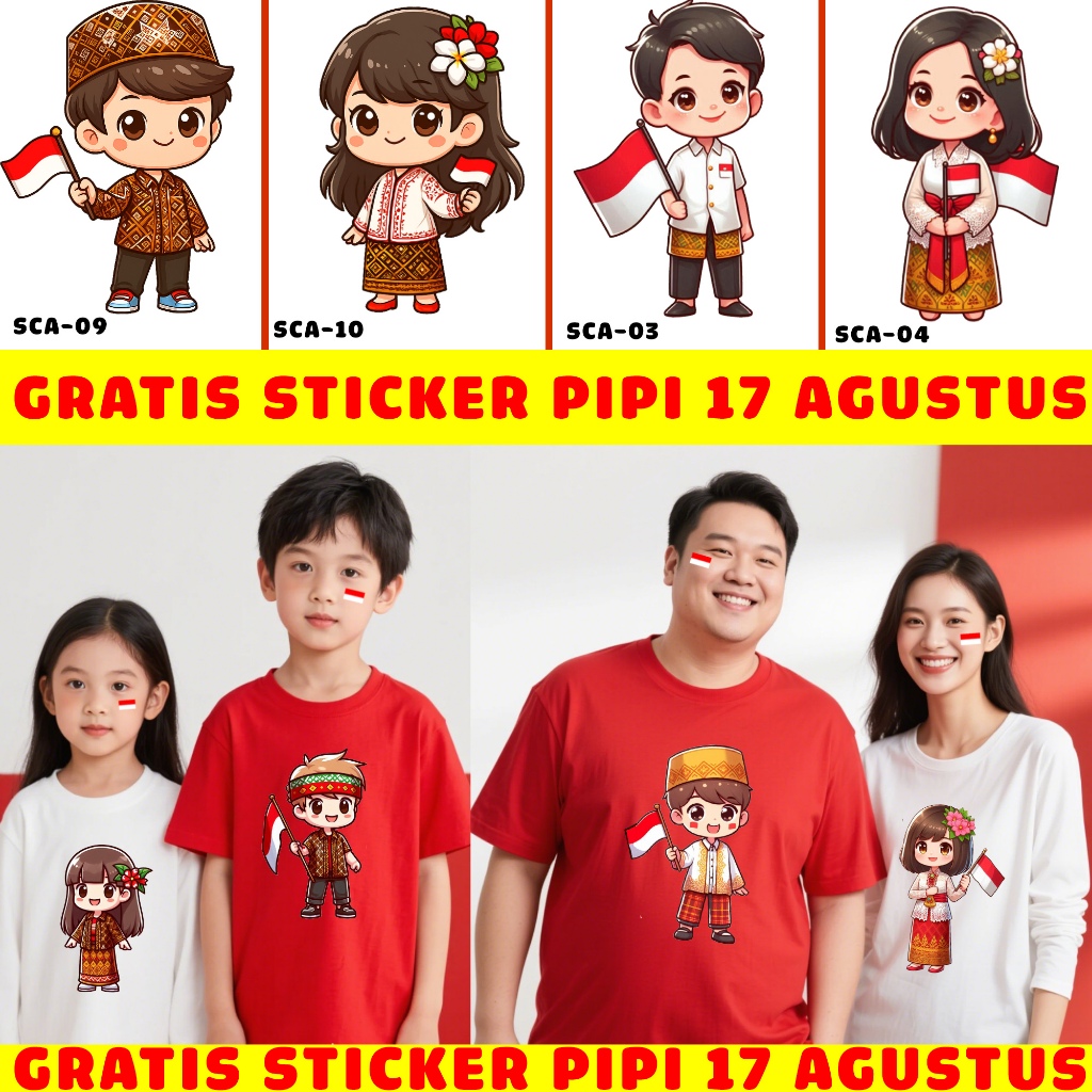 SAYES - KOSTUM 17 AGUSTUS KAOS 17 AGUSTUS KAOS MERAH PUTIH