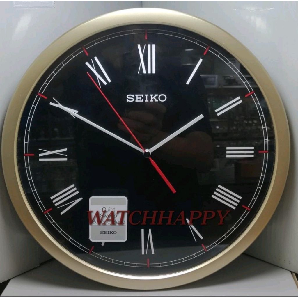 WatchHappy Jam Dinding SEIKO ORIGINAL QXA476 Quiet Sweep QXA476 Gold Romawi