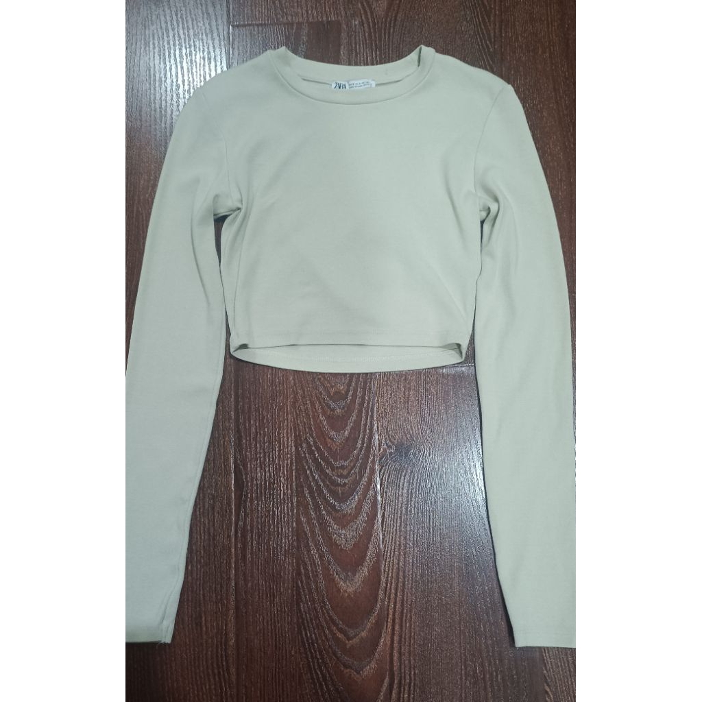 Zara Long Sleeve Crop Top