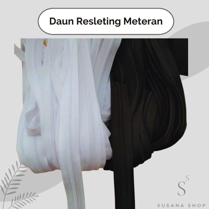Resleting Meteran No 5 Nylon - Daun Resleting per Meter - Resleting Tas/Koper