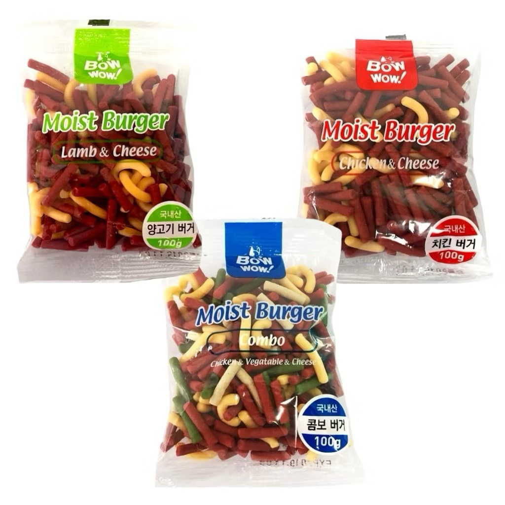 Bow Wow Moist Burger 100gr Dog Snack Snack Anjing Import