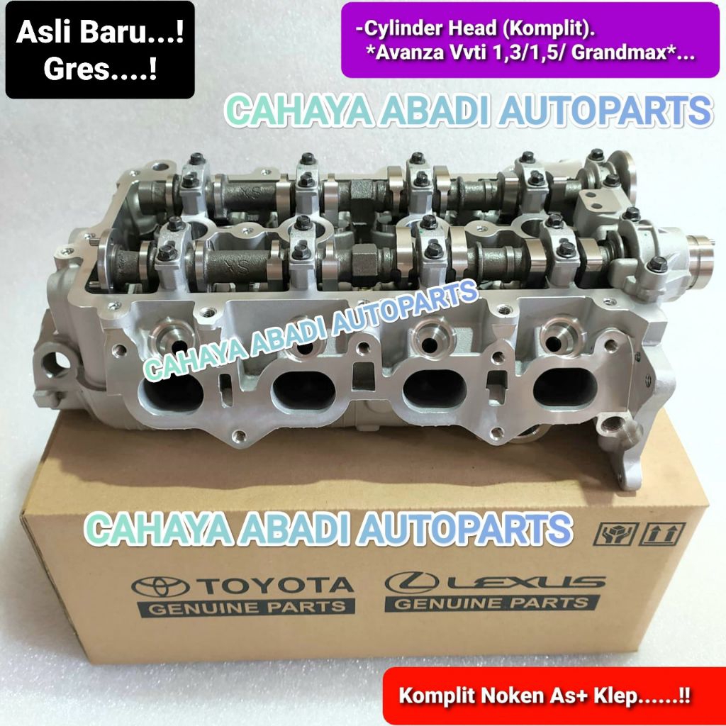 CYLINDER HEAD ASSY DEKSEL KOP KOMPLIT AVANZA  VVTI 1.3/1.5/GRAND MAX ( ORIGINAL )