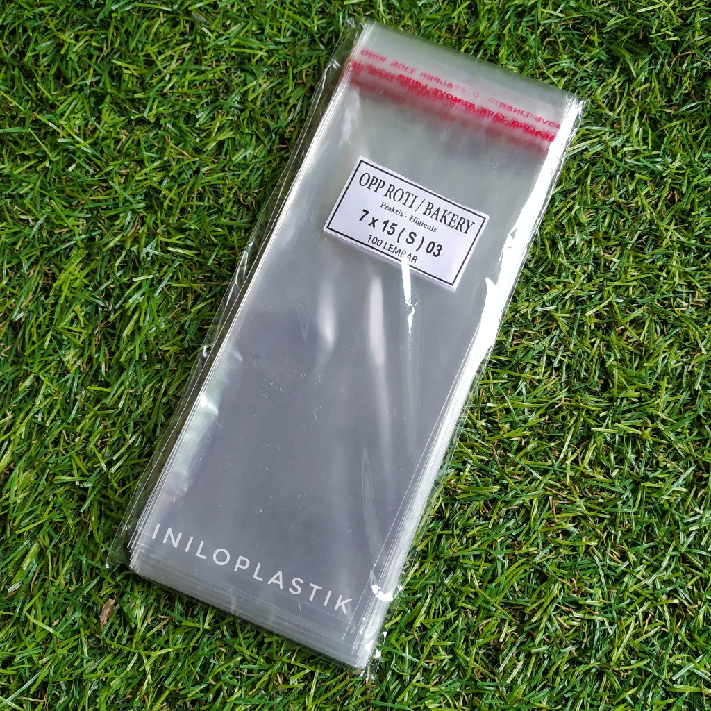 Plastik OPP Roti Pie Souvenir Seal lem perekat 7x15 / Plastik Seal OPP Lem 7cm x 15cm
