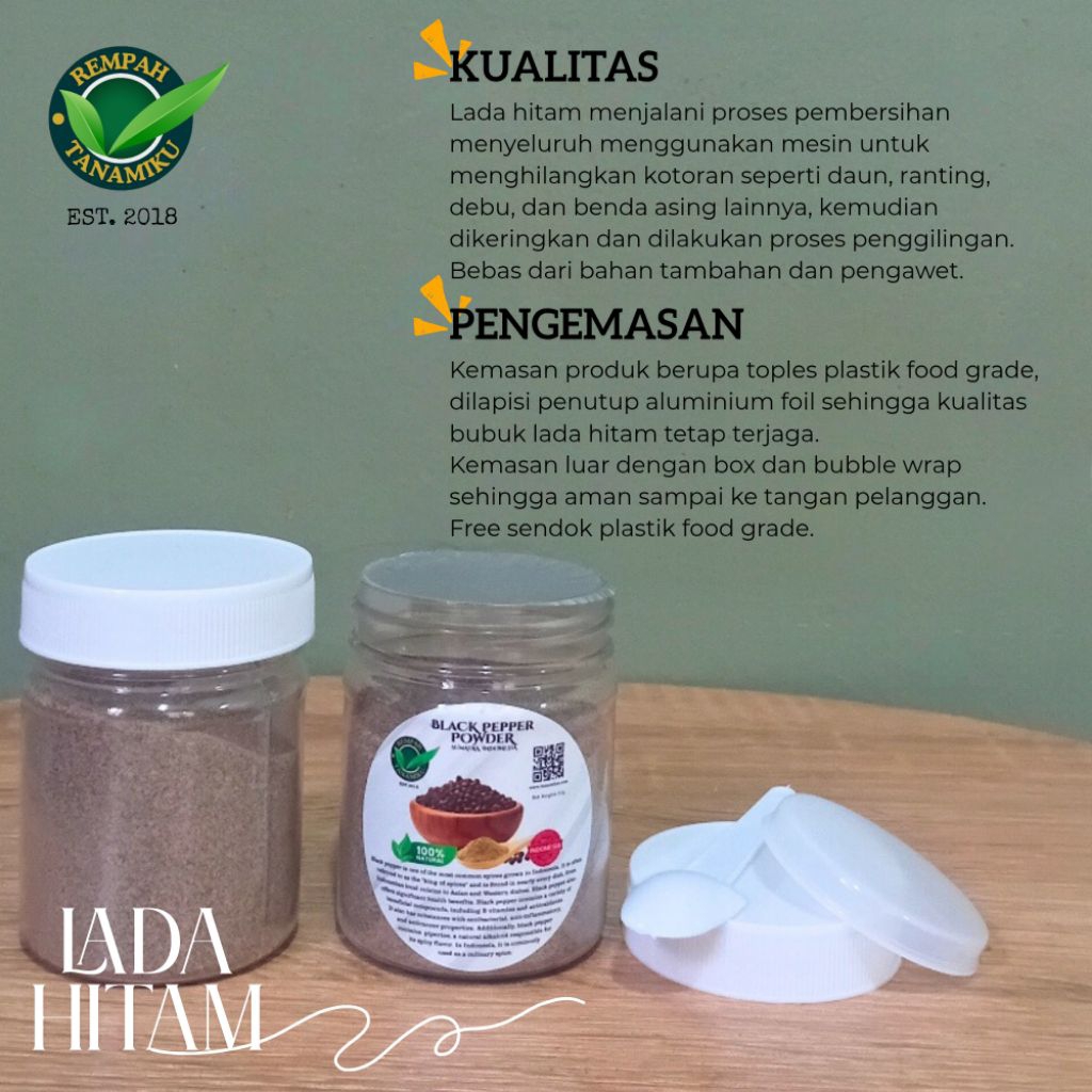 

Bumbu Masak Bubuk Lada Hitam Premium 50gr Black Pepper Powder