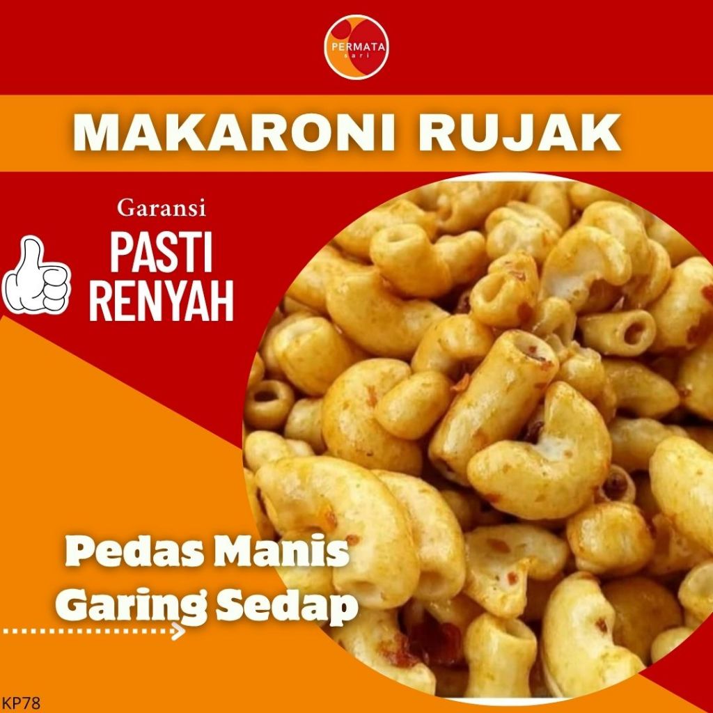 

Makaroni Bumbu Rujak 100Gram±/Snack Makaroni Rasa Rujak/Cemilan Makaroni Pedas Manis