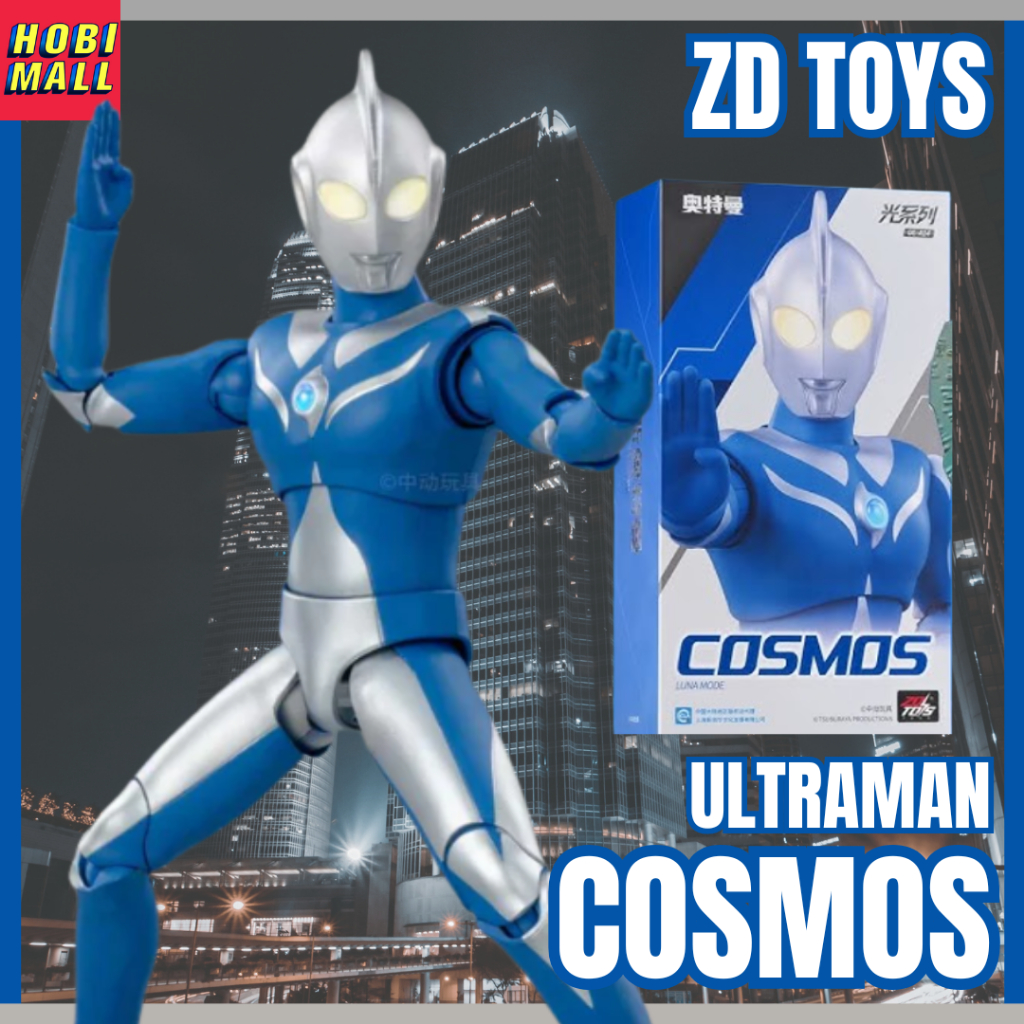 Action Figure ZD Toys Ultraman Cosmos Luna Mode Mainan 1:10 Scale