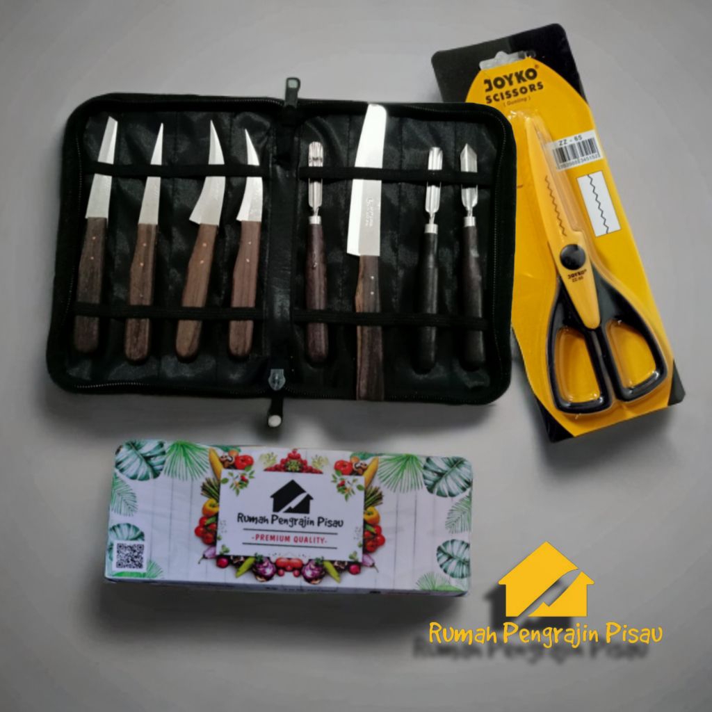 Pisau Ukir Buah Class B Premium | Pisau Garnish | Pisau Carving | 1 set lengkap