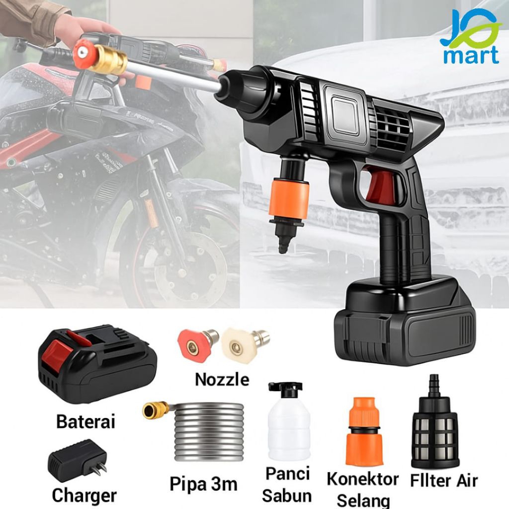 Alat Cuci Steam Motor Mobil Jet Cleaner Baterai Nirkabel
