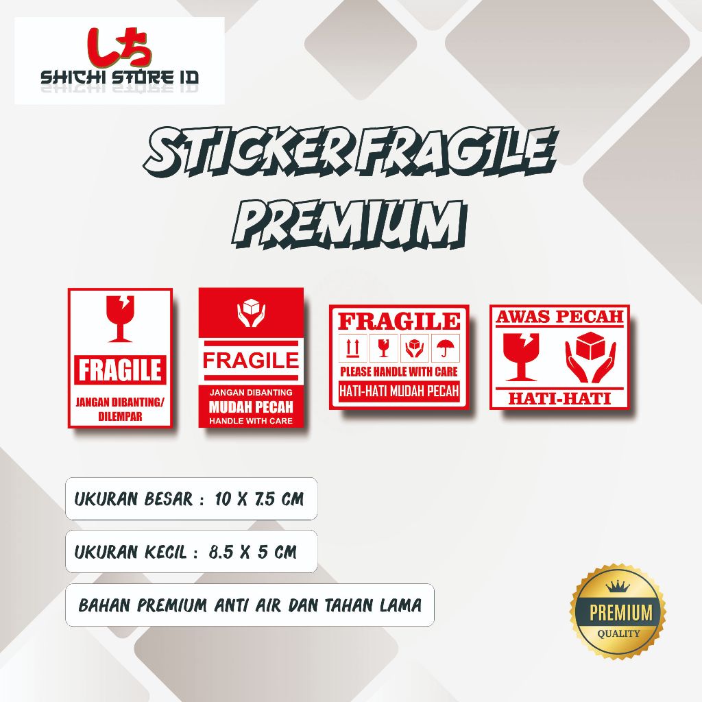 

Sticker Fragile/Sticker Packing Pengiriman Barang Pecah Belah/Sticker Pengiriman Makanan/Sticker Pecah Belah Kemasan Makanan