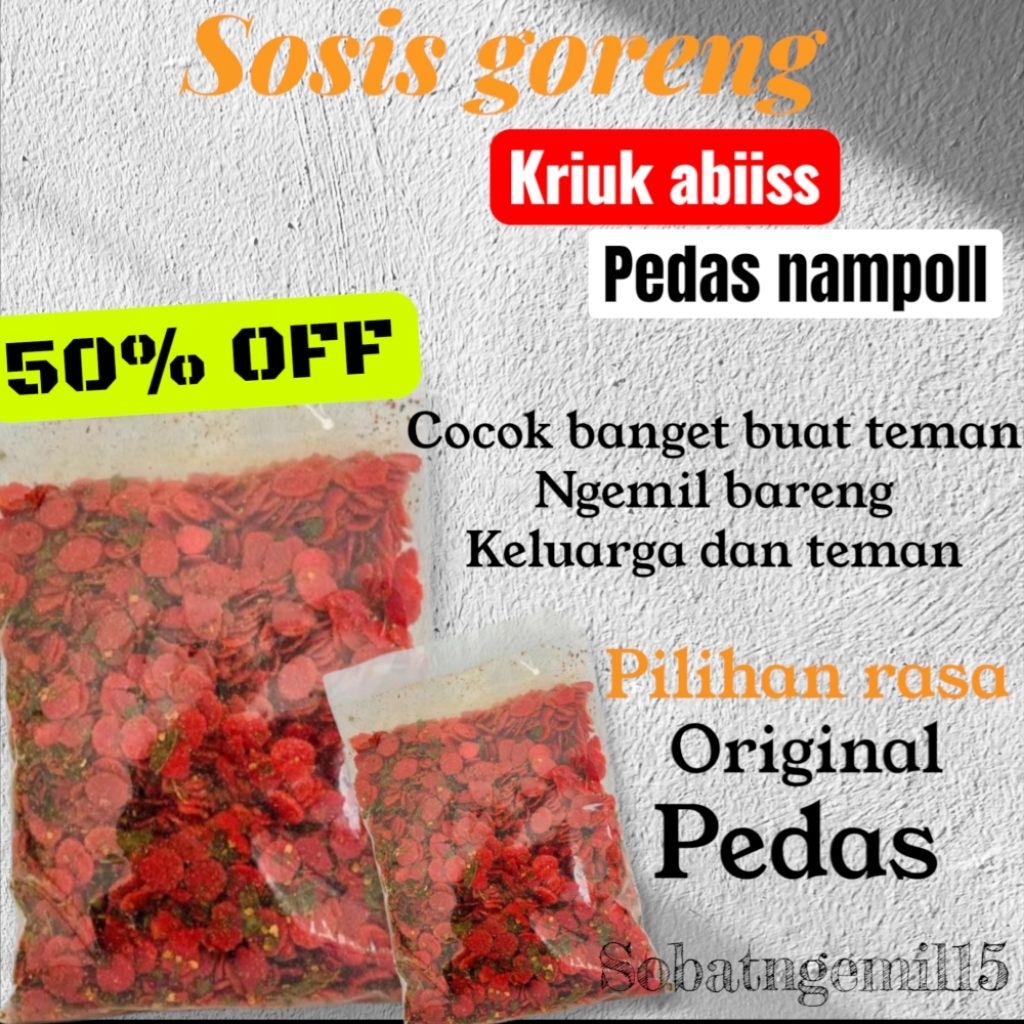 

Sosis Kering Pedas Daun Jeruk 250gr/Sosis Goreng Pedas Kriuk/Cemilan Pedas Sosis Renyah Gurih