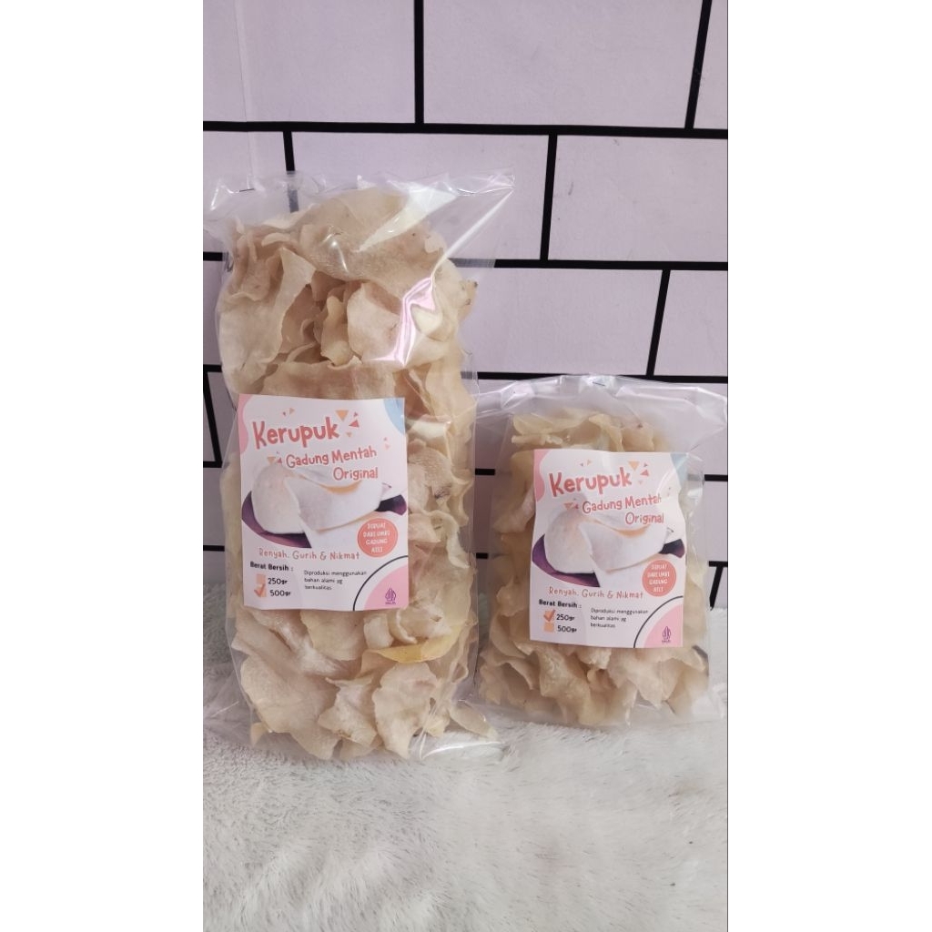 

KERUPUK GADUNG MENTAH ORIGINAL ASLI UMBI GADUNG kemasan 250gr & 500gr
